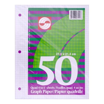 Papier quadrillé (50 feuilles) 4 carrés au pouce