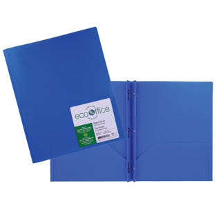 COUV. POLY. 3 ATT 2 POCH ECO OFF. BLEU FONCÉ