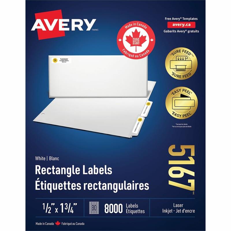 Image Étiquettes rectangulaires blanches Easy Peel®
